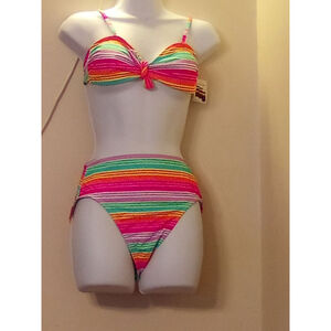 No Boundaries Bikini Set Multi-color 2 piece's SIZE (7-9) High waist